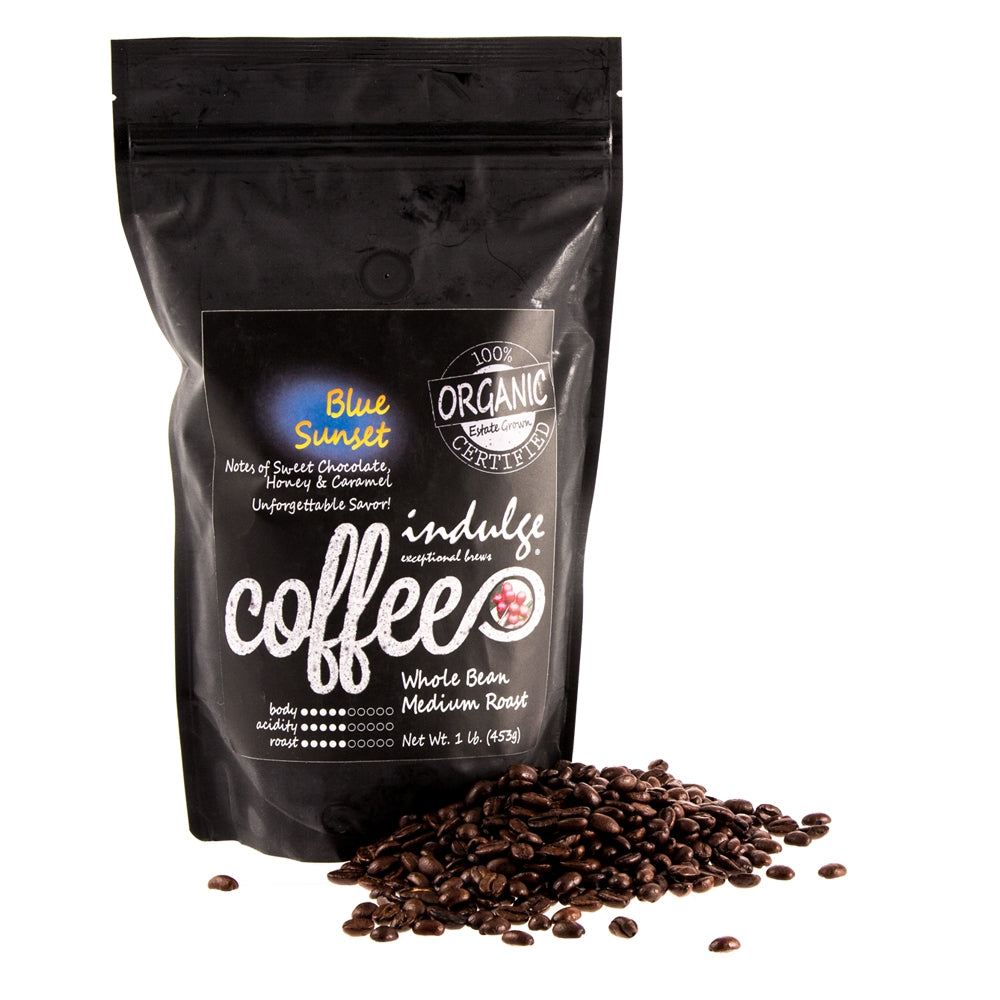 Blue Sunset Medium Roast Whole Bean Organic Coffee