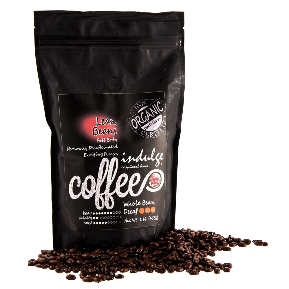 Lean Beans Naturally Decaffeinated Organic Whole Bean Coffee