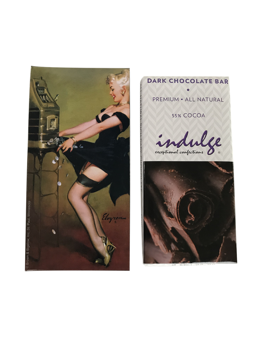Gourmet Dark Chocolate Bar with Elvgren Vintage Print Box 3.5 oz.