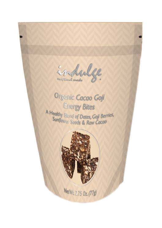 Organic Cacao Goji Energy Bites In Resealable Snack Pouch 2.75 o.z