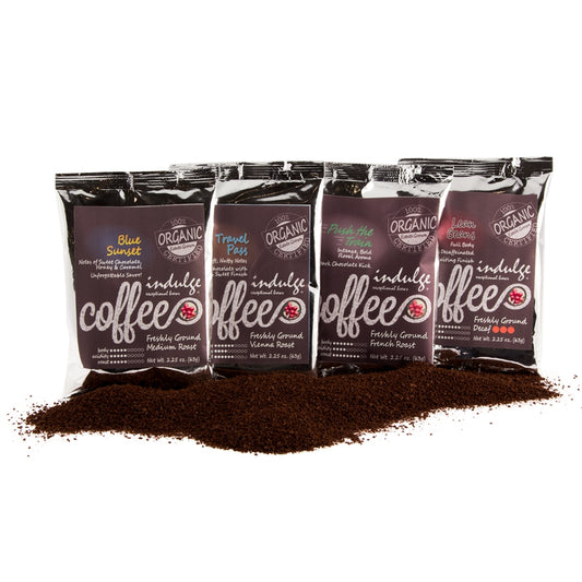 4-Pack Assortment of Single Pot Organic Coffee