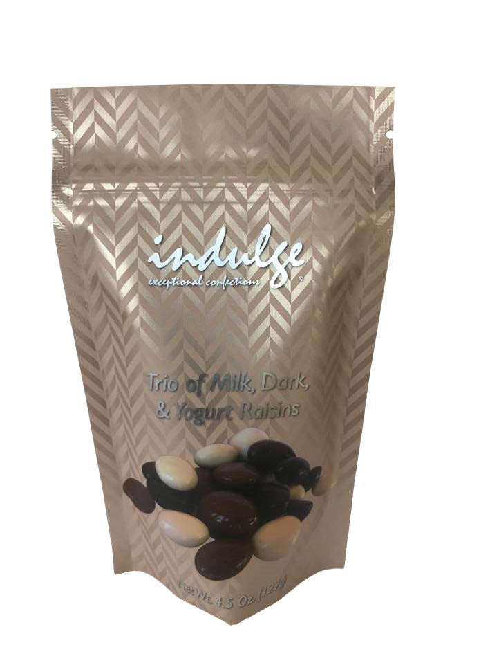 Trio of Milk Dark & Yogurt Raisins In Resealable Snack Pouch 4.5 oz ...